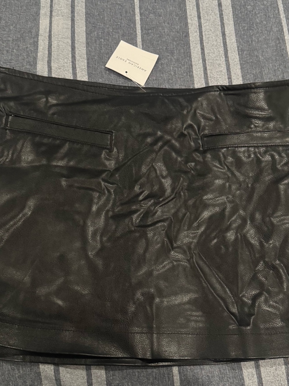 American Eagle Outfitters Black Faux Leather Mini Skirt